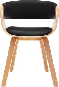 vidaXL Krzesła do jadalni, 4 szt., czarne, gięte drewno i ekoskóra 3