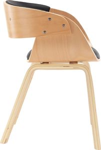 vidaXL Krzesła do jadalni, 4 szt., czarne, gięte drewno i ekoskóra 4