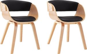 vidaXL Krzesła do jadalni, 2 szt., czarne, gięte drewno i ekoskóra 2