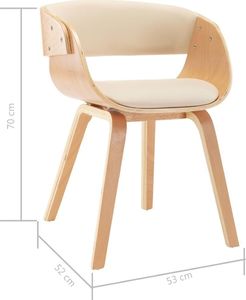 vidaXL Krzesła do jadalni, 4 szt., kremowe, gięte drewno i ekoskóra 7