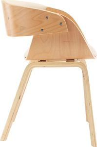 vidaXL Krzesła do jadalni, 2 szt., kremowe, gięte drewno i ekoskóra 4