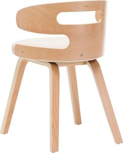 vidaXL Krzesła do jadalni, 6 szt., kremowe, gięte drewno i ekoskóra 4