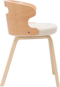 vidaXL Krzesła do jadalni, 6 szt., kremowe, gięte drewno i ekoskóra 5