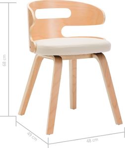 vidaXL Krzesła do jadalni, 6 szt., kremowe, gięte drewno i ekoskóra 7