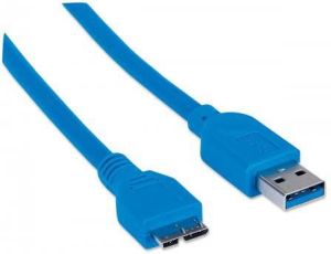 Kabel USB Manhattan USB-A - micro-B 1 m Niebieski (325417) 2