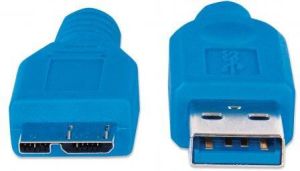 Kabel USB Manhattan USB-A - micro-B 1 m Niebieski (325417) 3