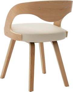 vidaXL Krzesła do jadalni, 6 szt., kremowe, gięte drewno i ekoskóra 5