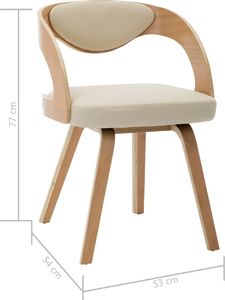 vidaXL Krzesła do jadalni, 6 szt., kremowe, gięte drewno i ekoskóra 7