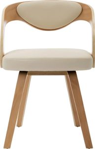 vidaXL Krzesła do jadalni, 4 szt., kremowe, gięte drewno i ekoskóra 3