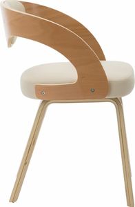 vidaXL Krzesła do jadalni, 4 szt., kremowe, gięte drewno i ekoskóra 4