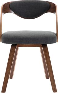 vidaXL Krzesła do jadalni, 6 szt., ciemnoszare, gięte drewno i tkanina 3