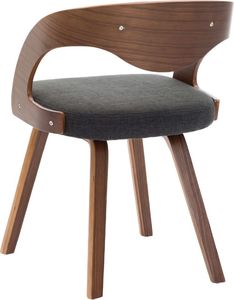 vidaXL Krzesła do jadalni, 6 szt., ciemnoszare, gięte drewno i tkanina 5