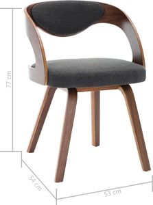 vidaXL Krzesła do jadalni, 6 szt., ciemnoszare, gięte drewno i tkanina 7