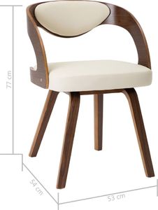 vidaXL Krzesła do jadalni, 6 szt., kremowe, gięte drewno i ekoskóra 7