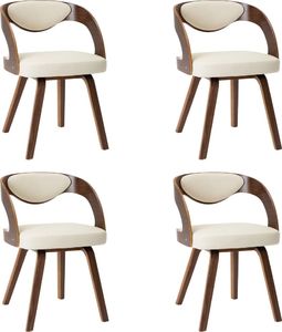 vidaXL Krzesła do jadalni, 4 szt., kremowe, gięte drewno i ekoskóra 2