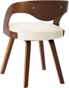 vidaXL Krzesła do jadalni, 4 szt., kremowe, gięte drewno i ekoskóra 5