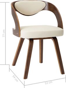 vidaXL Krzesła do jadalni, 4 szt., kremowe, gięte drewno i ekoskóra 7