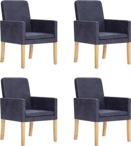 vidaXL Krzesła jadalniane, 6 szt., szare, sztuczna skóra 1