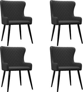 vidaXL Krzesła jadalniane, 4 szt., czarne, tapicerowane tkaniną (278809) - 278809 1