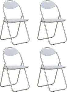 vidaXL Składane krzesła jadalniane, 4 szt., białe, sztuczna skóra 1