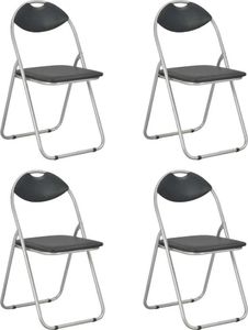 vidaXL Składane krzesła jadalniane, 4 szt., czarne, sztuczna skóra 1