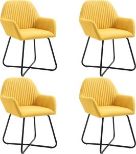 vidaXL Krzesła do jadalni, 4 szt., żółte, tapicerowane tkaniną 1