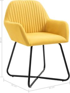 vidaXL Krzesła do jadalni, 4 szt., żółte, tapicerowane tkaniną 8