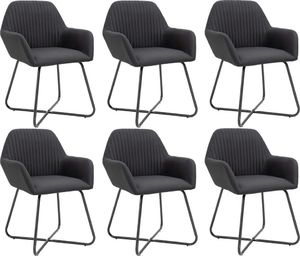 vidaXL Krzesła do jadalni, 6 szt., czarne, tapicerowane tkaniną 1