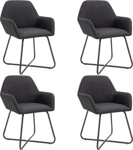 vidaXL Krzesła do jadalni, 4 szt., czarne, tapicerowane tkaniną 1