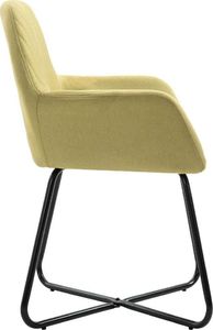 vidaXL Krzesła do jadalni, 4 szt., zielone, tapicerowane tkaniną 5