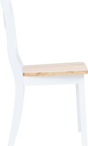 vidaXL Krzesła jadalniane, 6 szt., biało-brązowe, drewno kauczukowca 3