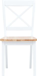 vidaXL Krzesła jadalniane, 6 szt., biało-brązowe, drewno kauczukowca 4