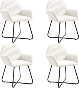 vidaXL Krzesła do jadalni, 4 szt., kremowe, tapicerowane tkaniną 1