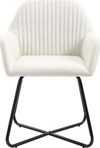 vidaXL Krzesła do jadalni, 4 szt., kremowe, tapicerowane tkaniną 4