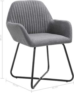 vidaXL Krzesła do jadalni, 6 szt., ciemnoszare, tapicerowane tkaniną 8