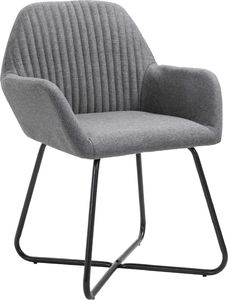 vidaXL Krzesła do jadalni, 4 szt., ciemnoszare, tapicerowane tkaniną 3