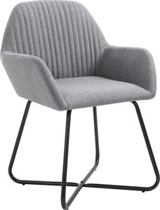 vidaXL Krzesła do jadalni, 4 szt., jasnoszare, tkanina 3