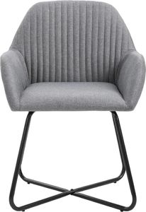 vidaXL Krzesła do jadalni, 4 szt., jasnoszare, tkanina 4