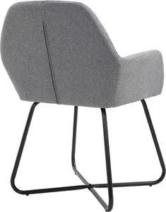 vidaXL Krzesła do jadalni, 4 szt., jasnoszare, tkanina 6