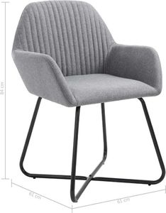 vidaXL Krzesła do jadalni, 4 szt., jasnoszare, tkanina 8