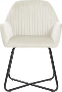 vidaXL Krzesła jadalniane, 4 szt., kremowe, aksamitne (277013) 3