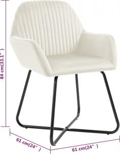vidaXL Krzesła jadalniane, 4 szt., kremowe, aksamitne (277013) 5