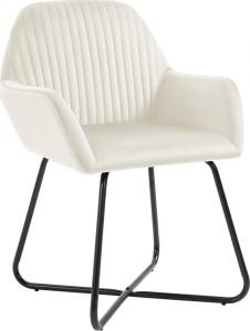 vidaXL Krzesła jadalniane, 4 szt., kremowe, aksamitne (277013) 2