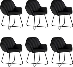 vidaXL Krzesła jadalniane, 6 szt., czarne, aksamitne 1