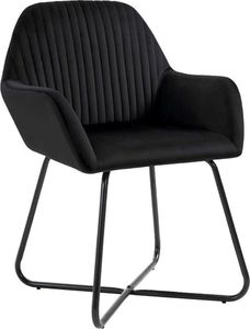 vidaXL Krzesła jadalniane, 6 szt., czarne, aksamitne 3