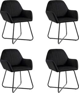 vidaXL Krzesła jadalniane, 4 szt., czarne, aksamitne 1