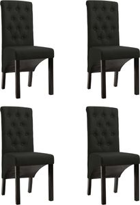 vidaXL Krzesła do jadalni, 4 szt., czarne, tapicerowane tkaniną 1