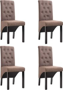 vidaXL Krzesła do jadalni, 4 szt., brązowe, tapicerowane tkaniną 1