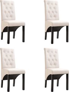 vidaXL Krzesła do jadalni, 4 szt., kremowe, tapicerowane tkaniną 1