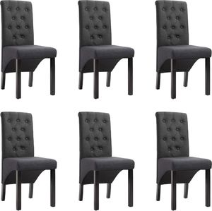 vidaXL Krzesła do jadalni, 6 szt., ciemnoszare, tapicerowane tkaniną 1